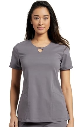 Fit by White Cross Women's Gigi V-Neck Clasp Solid Scrub Top