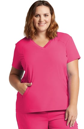 Marvella by White Cross Women's Stretch Side V-Neck Solid Scrub Top