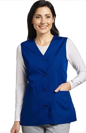 Marvella by White Cross Women's Button Front Solid Scrub Vest