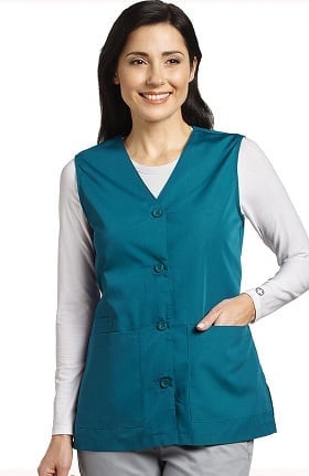 Marvella by White Cross Women's Button Front Solid Scrub Vest