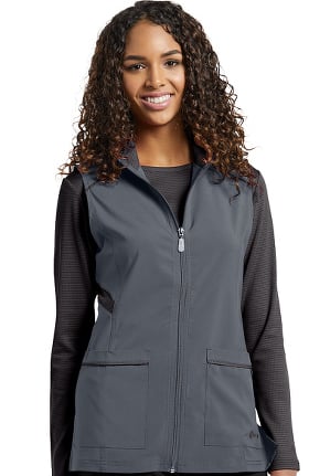 Fit by White Cross Women's Zip Front Tech Solid Scrub Vest