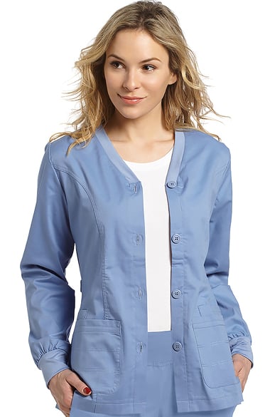 Allure by White Cross Women's Button Front Cardigan Warm Up Scrub Jacket