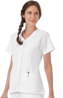 F3 Fundamentals by White Swan Women's Snap Front Solid Scrub Top