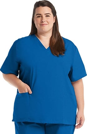 F3 Fundamentals by White Swan Women's 2 Pocket V-Neck Solid Scrub Top