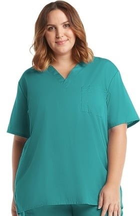 F3 Fundamentals by White Swan Unisex V-Neck Solid Scrub Top