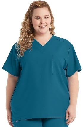 Classic Fit Collection by Jockey Unisex 1 Pocket Tri Blend Solid Scrub Top