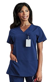 Classic Fit Collection by Jockey Women's 6 Pocket Solid Scrub Top