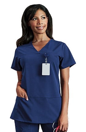 Classic Fit Collection by Jockey Women's 6 Pocket Solid Scrub Top