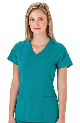 Classic Fit Collection by Jockey Women's Mock Wrap Scrub Top
