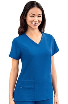 Modern Fit Collection by Jockey® Women's Zipper Pocket V-Neck Solid Scrub Top