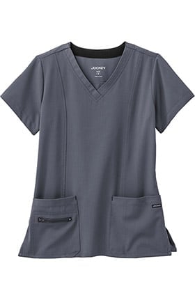 Clearance Modern Fit Collection by Jockey Women's Zipper Pocket V-Neck Solid Scrub Top
