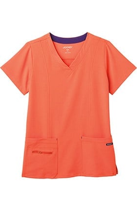 Clearance Modern Fit Collection by Jockey® Women's Zipper Pocket V-Neck Solid Scrub Top