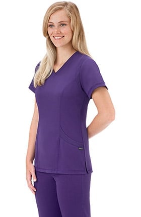 Modern Fit Collection by Jockey® Women's Mesh Trim V-Neck Solid Scrub Top