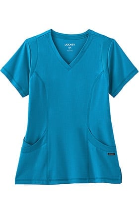 Clearance Modern Fit Collection by Jockey® Women's Mesh Trim V-Neck Solid Scrub Top