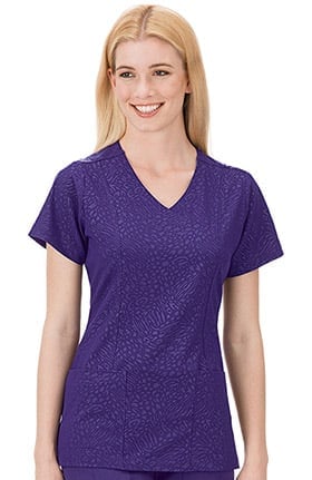 Classic Fit Collection by Jockey® Women's Solid Illusion™ Tonal Embossed Solid Scrub Top