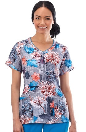 Classic Fit Collection by Jockey® Women's V-Neck Floral Print Scrub Top