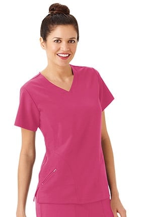 Clearance Classic Fit Collection by Jockey® Women's Side Panel V-Neck Solid Scrub Top