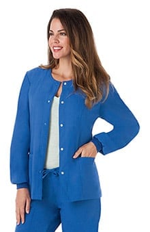 Classic Fit Collection by Jockey Women's Round Neck Solid Scrub Jacket