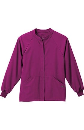 Clearance Classic Fit Collection by Jockey Unisex Snap Front Warm Up Solid Scrub Jacket