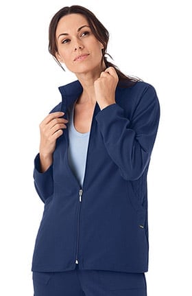 Classic Fit Collection by Jockey® Women's Quilted Zip Front Warm Up Solid Scrub Jacket
