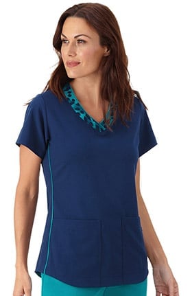 Clearance Classic Fit Collection by Jockey® Women's V-Neck Animal Print Scrub Top