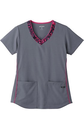 Clearance Classic Fit Collection by Jockey® Women's V-Neck Animal Print Scrub Top