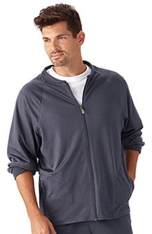 Modern Fit Collection by Jockey Men's Zip Front Fleece Solid Scrub Jacket