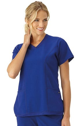 Modern Fit Collection by Jockey® Women's Curved Mesh V-Neck Solid Scrub Top