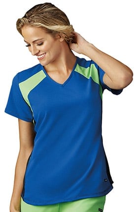 Modern Fit Collection by Jockey® Women's V-Neck Color Block Solid Scrub Top
