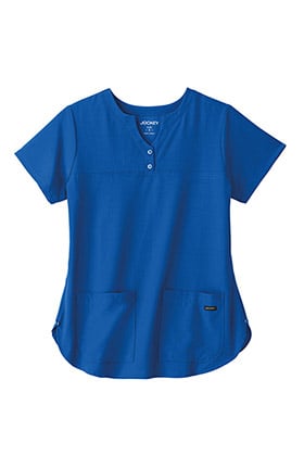 Classic Fit Collection by Jockey® Women's Button Notch Neck Shirttail Solid Scrub Top