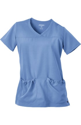 Clearance Classic Fit Collection by Jockey Women's V-Neck Bungee Pocket Solid Scrub Top