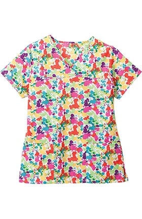 Classic Fit Collection by Jockey® Women's Crossover V-Neck Abstract Print Scrub Top