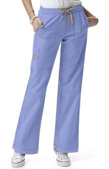 Four Stretch by WonderWink Women's Drawstring Elastic Waist Sporty Cargo Scrub Pant