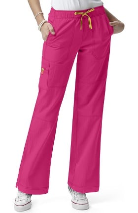 Four Stretch by WonderWink Women's Drawstring Elastic Waist Sporty Cargo Scrub Pant