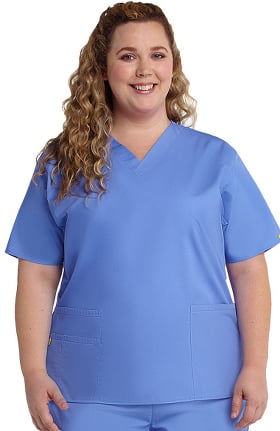 Origins by WonderWink Women's Bravo Lady Fit V-Neck Solid Scrub Top
