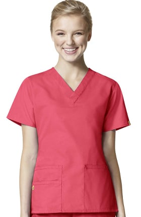 Origins by WonderWink Women's Bravo Lady Fit V-Neck Solid Scrub Top