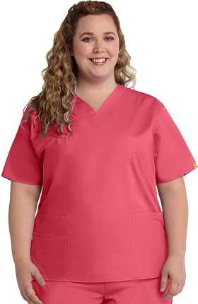 Origins by WonderWink Women's Bravo Lady Fit V-Neck Solid Scrub Top