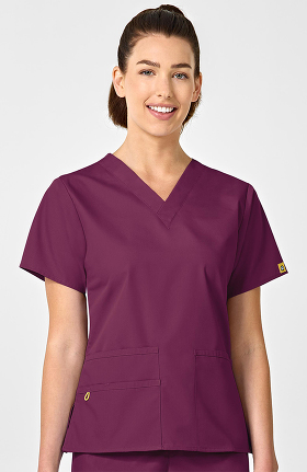 Origins by WonderWink Women's Bravo Lady Fit V-Neck Solid Scrub Top