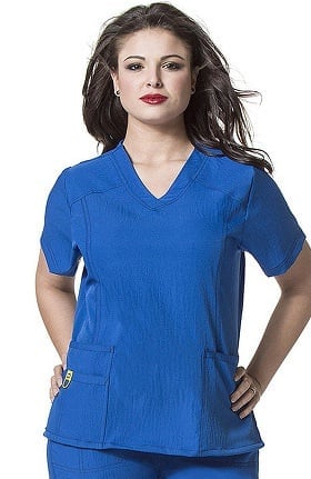 Plus by WonderWink Women's Curved V-Neck Solid Scrub Top
