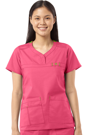WonderFlex by WonderWink Women's Patience Curved Notch Solid Scrub Top