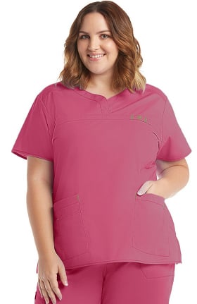 WonderFlex by WonderWink Women's Patience Curved Notch Solid Scrub Top
