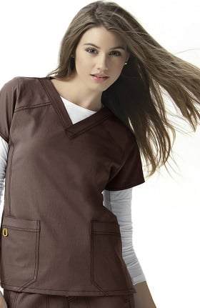 Clearance Four-Stretch by WonderWink Women's Sporty V-Neck Solid Scrub Top