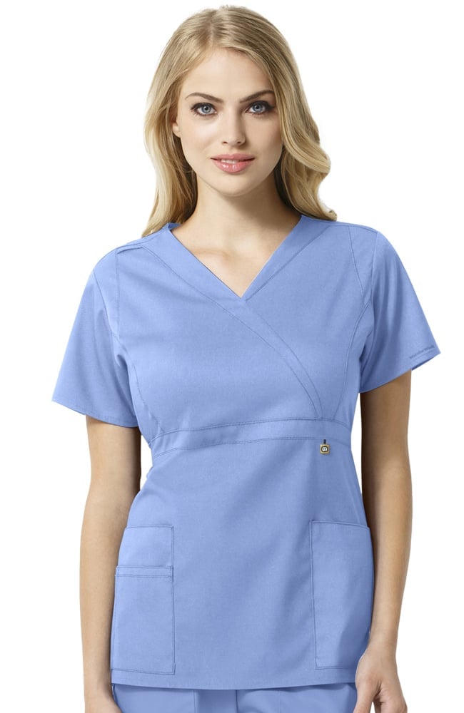 Next by WonderWink Women's Elizabeth Mock Wrap Solid Scrub Top ...